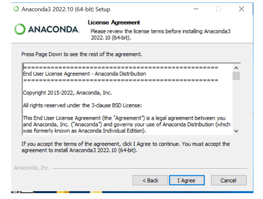 anaconda liscence agreement