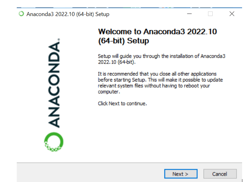 anaconda setup