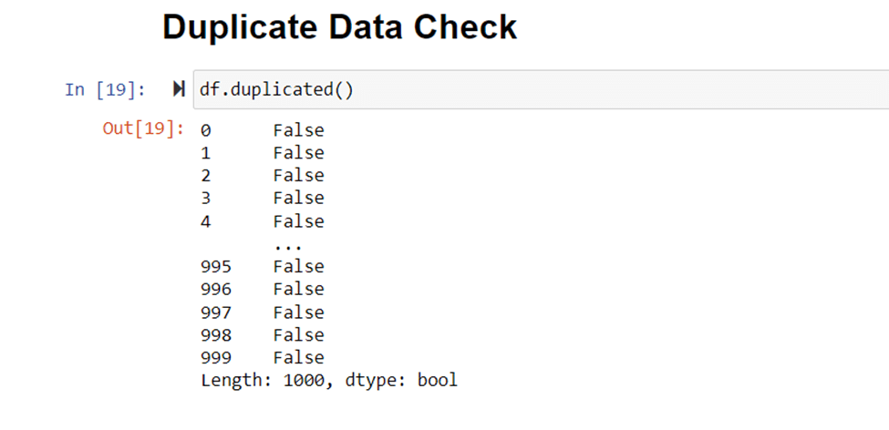 duplicate data check