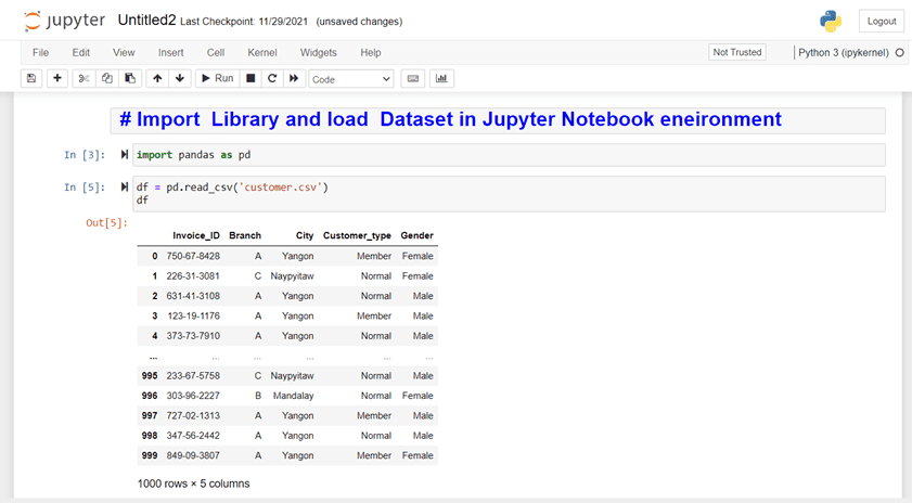 jupyter notebook